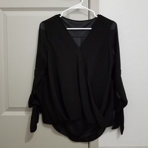 Black flowy long sleeve top
